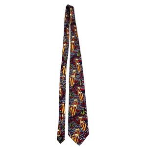Carlos by Carlos Santana 100% Silk Tie  Novelty Drums